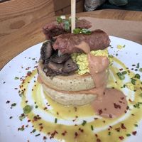 Breakfast pancakes   at Paper Plane in Nice