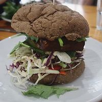 tofu burger at Ayla's Cafe in Adelaide