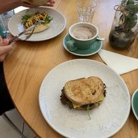 Not dog and vegan lover toastie at Ayla's Cafe in Adelaide