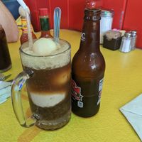 Vegan ice cream root beer float at Pick Me Up Cafe in Chicago
