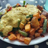 Vegan Benedict at Pick Me Up Cafe in Chicago