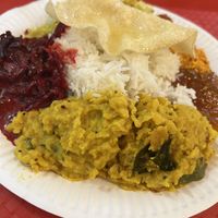 Vegan rice and curry £7.50  at Dinithi Restaurant Ury in Newcastle Upon Tyne