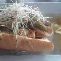 Tofu sandwich. Make vegan by holding mayo and cheese (or ask for vegan cheese) at Mellow Mushroom  in Newport News