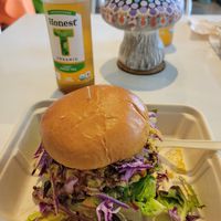 Crispy Artichoke Burger....amazing! at Organically Twisted in Naples