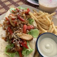 Teriyaki Mushroom sandwich! Yum! at Gallery House of Hummus in Koh Phangan