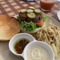 Veggie burger.  at Gallery House of Hummus in Koh Phangan