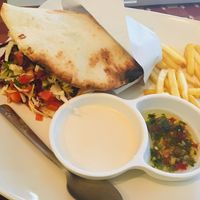 The falafel sandwich (it comes with more fries, I just took this pic after having eaten some) at Gallery House of Hummus in Koh Phangan