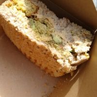 huge falafel and hummus sarnie at Organic Delicious Cafe in Edinburgh