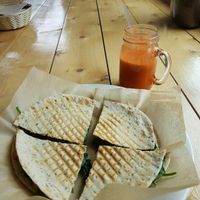 Roasted Mushroom and Vegetable Panini at The Raw Life Cafe and Juice Bar in Tilton