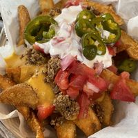 The Works loaded fries at Veg Cafe in Sacramento