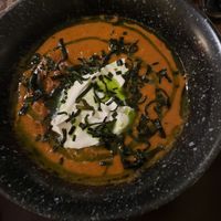 Bowl of tomato soup  at Veg Cafe in Sacramento