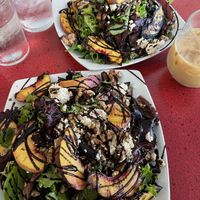 feta grilled peach salad😋the perfect brunch!  at Veg Cafe in Sacramento
