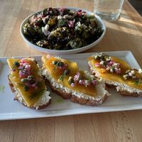 Beet lox crostini  at Veg Cafe in Sacramento