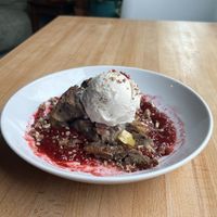 Bread Pudding a la Mode  at Veg Cafe in Sacramento