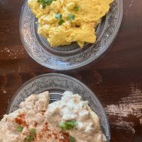 Biscuits and gravy and just egg  at Veg Cafe in Sacramento