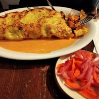 Savory Crepe. Coconut tumeric chickpea crepe with sauteed butternut squash, cauliflower and more. at Veg Cafe in Sacramento