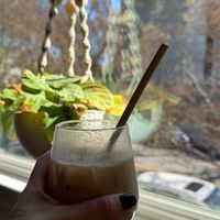 Salted caramel latte  at Veg Cafe in Sacramento