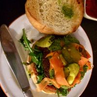 falafel burger at Veg Cafe in Sacramento