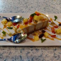 New York style tropical cheesecake. Wow! at Thai Basil Restaurant in Sacramento