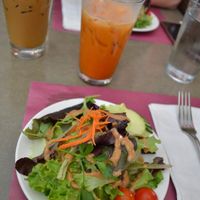 Salad with peanut sauce. Included in the daily menu at Thai Basil Restaurant in Sacramento