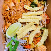 Pad thai w/ just egg (V)  at Thai Basil Restaurant in Sacramento