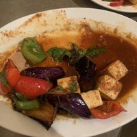 Spicy eggplant (half eaten lol)   at Thai Basil Restaurant in Sacramento