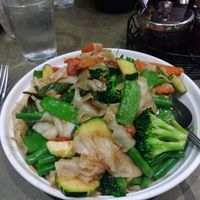 Drunken Noodle sans spice! at Thai Basil Restaurant in Sacramento