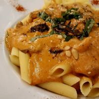 penne truffes champignons at Le Petit Pressoir in Liege