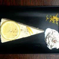 LE cheese cake citron mi cuit mi cru. Un vrai régal!!!!! at Le Petit Pressoir in Liege