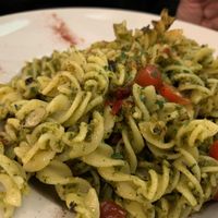 Pesto pasta al dente at Le Petit Pressoir in Liege