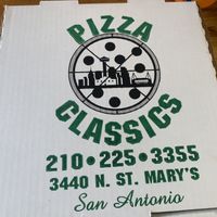 To go boxes available for free for your pizza leftovers   at Pizza Classics in San Antonio