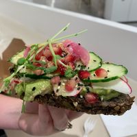 Avocado toast  at Kupfert & Kim - Brookfield Place in Toronto