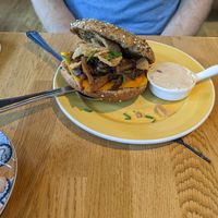 Mushroom & cheese bagel at Bagels & Beans - Schouwburgplein in Rotterdam