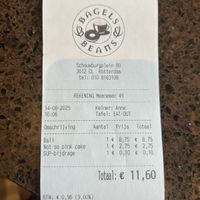 bill  at Bagels & Beans - Schouwburgplein in Rotterdam