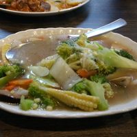 Cap capi, mixed vegetables at Vege Restoran 素食館 in Batam