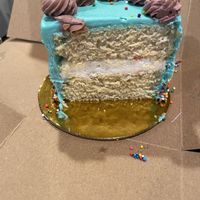 Inside of the confetti cake   at Vegan Treats Bakery in Bethlehem