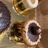 Soynog flan, peanut butter Tandy and hazelnut tart at Vegan Treats Bakery in Bethlehem