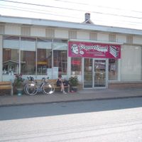 sitting outside vegan treats enjoying a snack  at Vegan Treats Bakery in Bethlehem