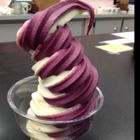 delicious blueberry cheesecake swirl soft serve at Vegan Treats Bakery in Bethlehem