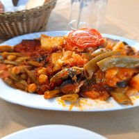 Mixed veggies plate at Ta Fanaria in Nafplion