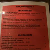 Menú  at L'Imprevu Cafe in Paris