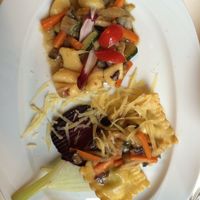 Ravioli with cabbage filling, potato gnocchi with vegetables at Primorka Strunjan in Portoroz