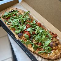 Veg. Mozzarella, veg. Sausage. Tomato, spinach and arugula  at IAD - &pizza - CC in Dulles