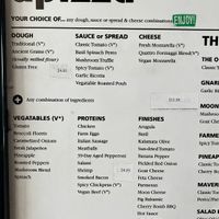 &pizza - Vegan topping options clearly marked with V*  at IAD - &pizza - CC in Dulles