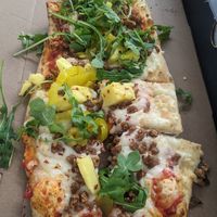 Banana peppers, arugula, pineapple, meatless sausage at IAD - &pizza - CC in Dulles