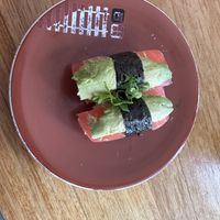 Vegan tuna   at Sush Track in Hobart