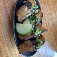 Nigiri eggplant   at Sush Track in Hobart