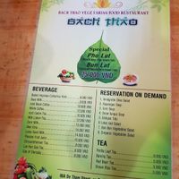 Menu at Bach Thao in Can Tho