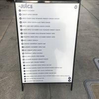 Menu at The Juice in Los Angeles