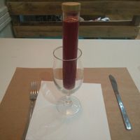 beetroot pressed juice at Gustu Bilbao in Bilbao